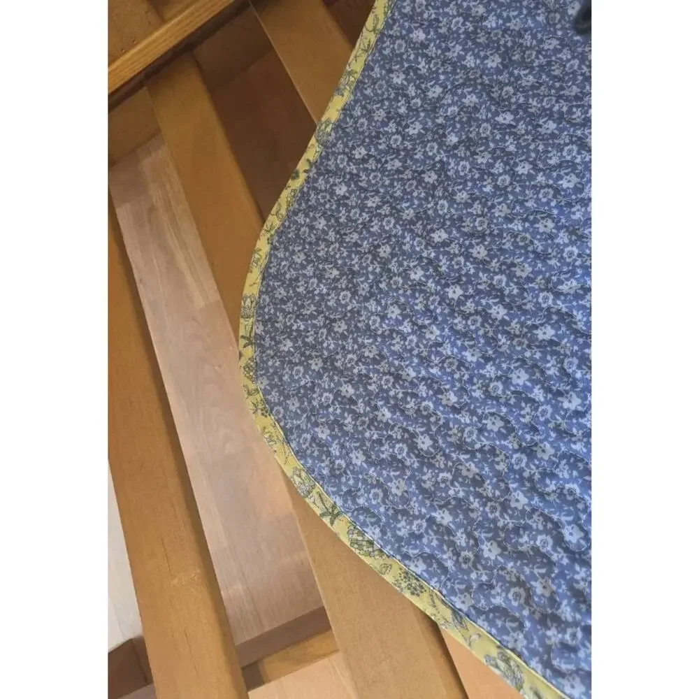 Full Size Quilt and Sham Lonestar Patchwork Quilt Blue Yellow White 84